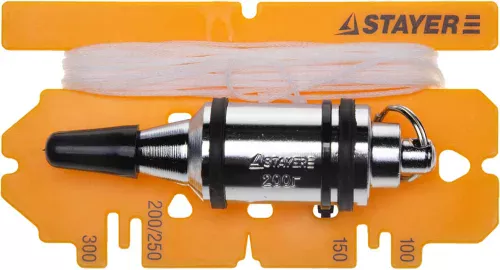 STAYER 5 м, 600 г, отвес строительный со шнуром с противоударными ободками 06352-60