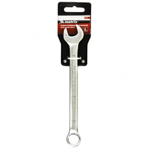 Фото Ключ комбинированный, 15 мм, CrV, матовый хром Matrix Ключ комбинированный, 15 мм, CrV, матовый хром Matrix