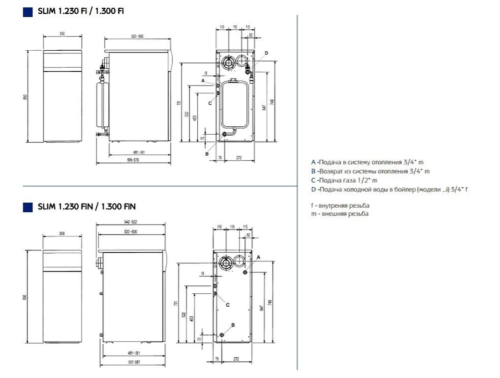 Котел газовый напольный BAXI SLIM 1.300 Fi (одноконтурный, закрытая камера сгорания)