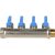 SMB 6201 341204 STOUT Коллектор с шаровыми кранами 3/4", 4 отвода 1/2" (синие ручки)