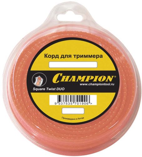 Корд триммерный Square Twist DUO (2.0 мм; 15 м; витой квадрат) CHAMPION C5055