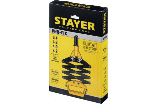 STAYER заклепки 2.4-4.8 мм, заклепочник рычажно-складной RX-900 POWER- 3115 Профессионал