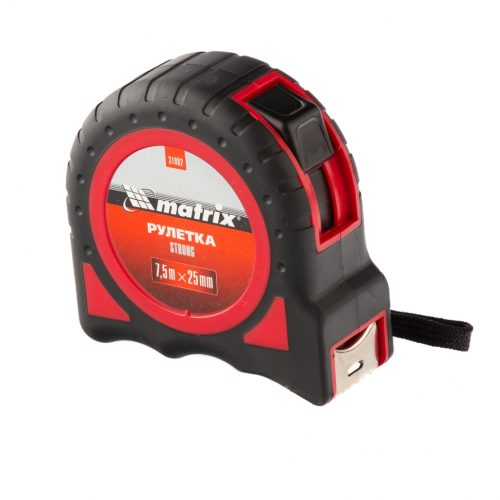 Фото Рулетка Strong, 7.5 м х 25 мм, обрезиненный корпус Matrix Рулетка Strong, 7.5 м х 25 мм, обрезиненный корпус Matrix
