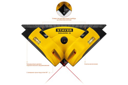 Фото STAYER угольник электронный для кафеля SQUARE-8 34928 STAYER угольник электронный для кафеля SQUARE-8 34928