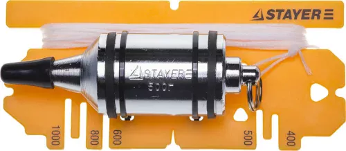 STAYER 5 м, 500 г, отвес строительный со шнуром с противоударными ободками 06352-50