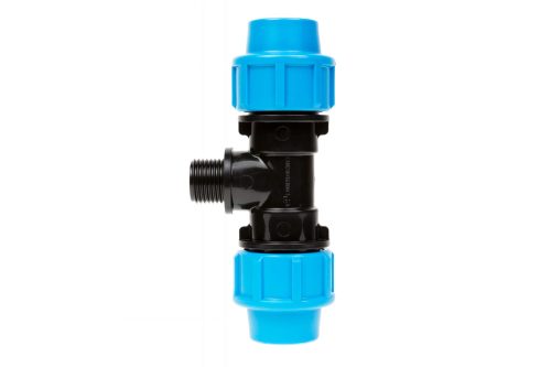 Тройник с переходом на наружную резьбу ДЖИЛЕКС - 20 x 1/2" (винтовой, для труб ПНД)