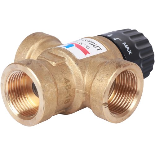 SVM-0110-166020 STOUT Термостатический смесительный клапан для систем отопления и ГВС 3/4"  ВР   35-60°С KV 1,6