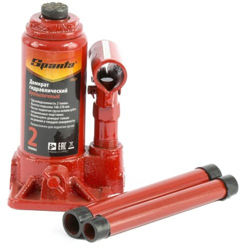 Фото Домкрат гидравлический бутылочный, 2 т, h подъема 148-278 мм Sparta Домкрат гидравлический бутылочный, 2 т, h подъема 148-278 мм Sparta