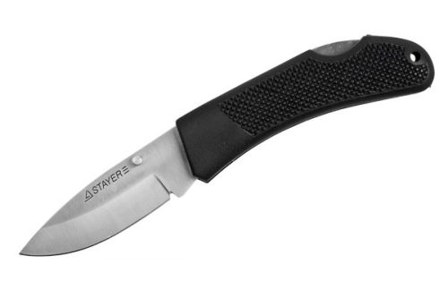 STAYER 82 мм, 2,75 мм, обрезиненная ручка, складной нож 47600-2_z01