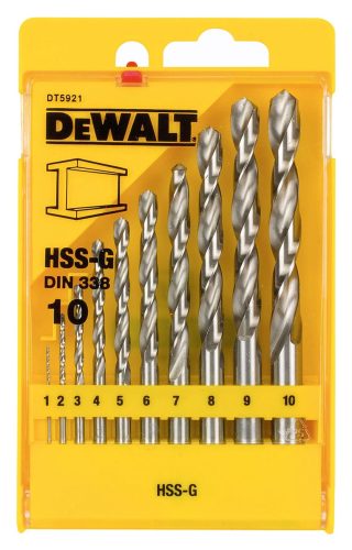 Набор сверл по металлу (1-10 мм, 10 шт., в пластиковой кассете) DEWALT DT5921