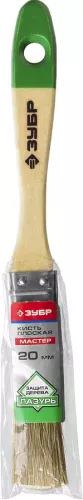 Фото ЗУБР 20 мм, 3/4'', щетина смешанная, кисть малярная плоская 4-01009-020 ЗУБР 20 мм, 3/4'', щетина смешанная, кисть малярная плоская 4-01009-020
