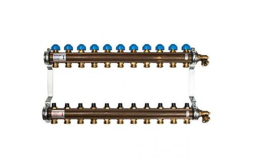 Коллекторная группа WATTS HKV - 1"ВР/ВР на 11 контуров 3/4"EK (с вентилями, латунь)