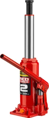 STAYER 2 т, 181-345 мм, домкрат бутылочный гидравлический RED FORCE 43160-2_z01 Professional