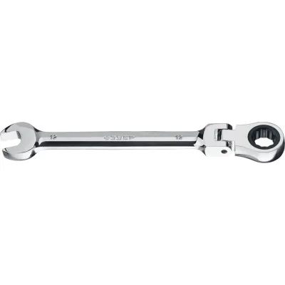 ЗУБР 12 мм, комбинированный гаечный ключ трещоточный шарнирный 27101-12