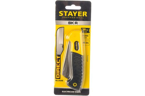 STAYER складной, прямое лезвие, нож монтерский SK-R 45408 Professional