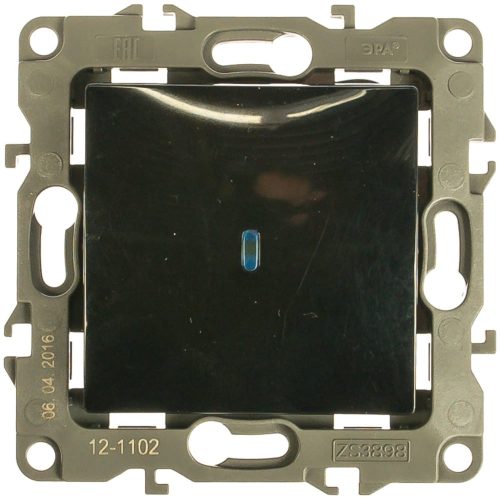 Фото Выключатель с подсветкой ЭРА 12-1102-06 10АХ-250В, IP20, 12, чёрный Б0014638 Выключатель с подсветкой ЭРА 12-1102-06 10АХ-250В, IP20, 12, чёрный Б0014638