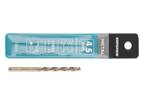 Сверло спиральное по металлу, 4.5 мм, HSS-Co Gross