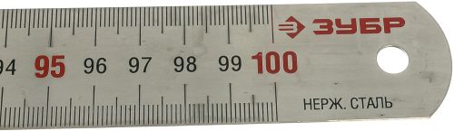 ЗУБР 100 см х 1.2 мм, линейка измерительная двусторонняя двухцветная 34280-1.2-100
