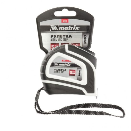 Фото Рулетка Autostop, 5 м х 25 мм, двухкомпонентный корпус, автоматическая фиксация, Pro Matrix Рулетка Autostop, 5 м х 25 мм, двухкомпонентный корпус, автоматическая фиксация, Pro Matrix