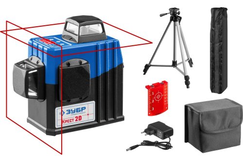 Фото Лазерный уровень ЗУБР Крест-2D (34907-2) со штативом Лазерный уровень ЗУБР Крест-2D (34907-2) со штативом