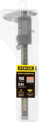 Фото STAYER 150 мм, штангенциркуль электронный 34410-150 STAYER 150 мм, штангенциркуль электронный 34410-150