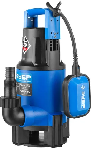 ЗУБР 750 Вт, 230 л/мин, насос погружной дренажный для грязной воды НПГ-Т3-750 Профессионал