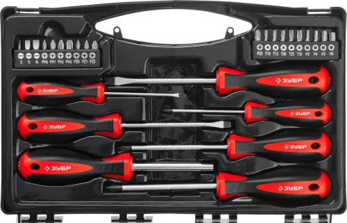 Фото ЗУБР 27 шт, набор отверток с битами "Универсал 27" 25027 ЗУБР 27 шт, набор отверток с битами "Универсал 27" 25027