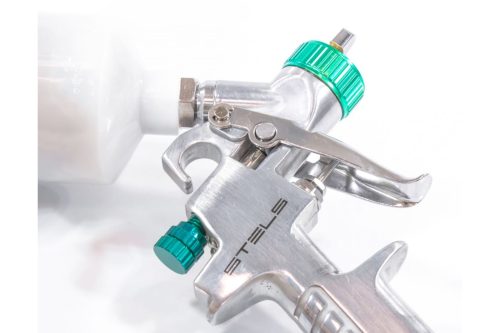 Краскораспылитель AG 810 HVLP, гравитационный, сопло 0.8 мм и 1 мм Stels