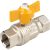 Кран шаровой полнопроходной ITAP BERLIN 073 - 1/2" (НР/ВР, PN5, ручка-бабочка желтая, для газа)