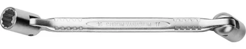 KRAFTOOL 18х19 мм, двухсторонний, шарнирный гаечный ключ 27210-18-19