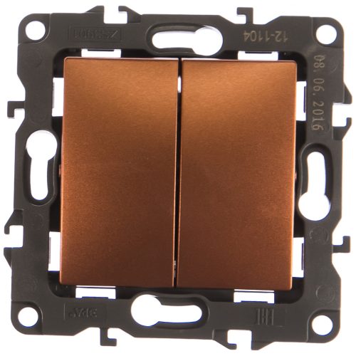 Двойной выключатель ЭРА 12110414 10АХ250В, IP20, медь Б0019289