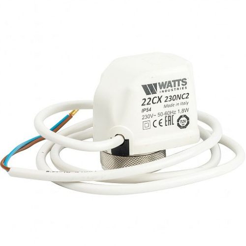 Сервопривод электротермический WATTS 22CX - M30x1.5 (24В, нормально открытый, кабель 2-жильный)