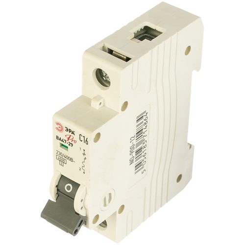 Фото Автоматический выключатель ЭРА Pro NO90012 ВА47-29, 1P, 16А, кривая C Б0031747 Автоматический выключатель ЭРА Pro NO90012 ВА47-29, 1P, 16А, кривая C Б0031747