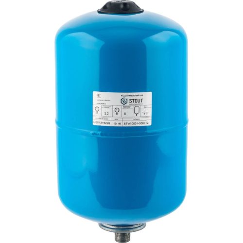 STW-0001-000012 STOUT Расширительный бак, гидроаккумулятор 12 л. вертикальный (цвет синий)