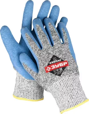 ЗУБР M, 13 класс, материал основы кевлар (dyneema), перчатки трикотажные для защиты от порезов 11277-M Эксперт