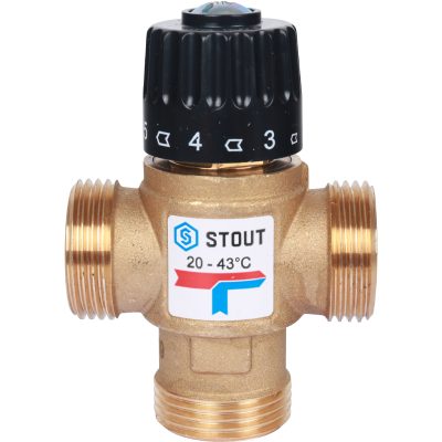 SVM-0120-254325 STOUT Термостатический смесительный клапан для систем отопления и ГВС. G 1” M