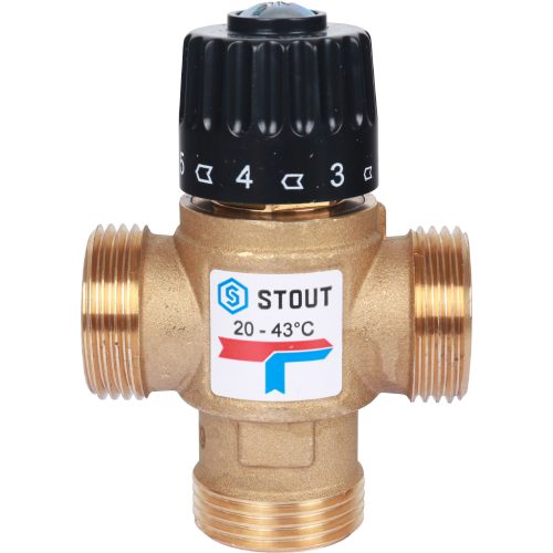 SVM-0120-254325 STOUT Термостатический смесительный клапан для систем отопления и ГВС. G 1” M