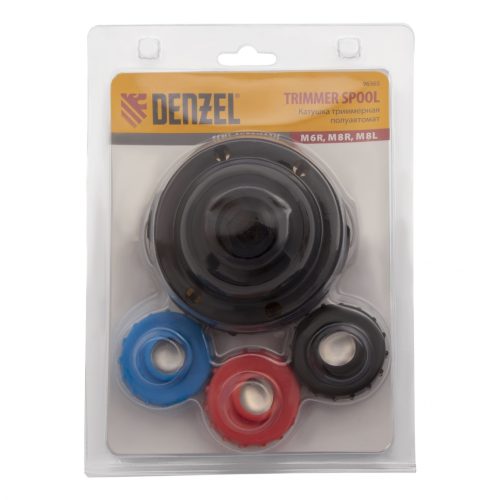Катушка триммерная полуавтомат, шестигранник HEX х 15/6, болт М6 правый, М8 правый, М8 левый Denzel