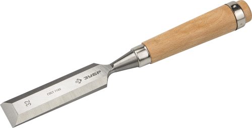 Стамеска-долото с деревянной ручкой, хромованадиевая, 32мм Зубр ЭКСПЕРТ 18096-32