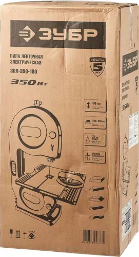 Фото ЗУБР 350 Вт, 1 скор, 14, 7 м/с, пила ленточная ЗПЛ-350-190 ЗУБР 350 Вт, 1 скор, 14, 7 м/с, пила ленточная ЗПЛ-350-190