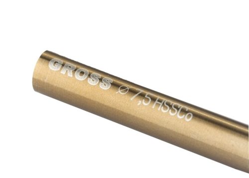 Сверло спиральное по металлу, 7.5 мм, HSS-Co Gross