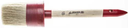 Фото STAYER 60 мм, щетина натуральная, деревянная ручка, кисть малярная круглая 0141-60 STAYER 60 мм, щетина натуральная, деревянная ручка, кисть малярная круглая 0141-60