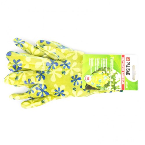 Фото Перчатки садовые из полиэстера с нитрильным обливом, зеленые, M Palisad Перчатки садовые из полиэстера с нитрильным обливом, зеленые, M Palisad