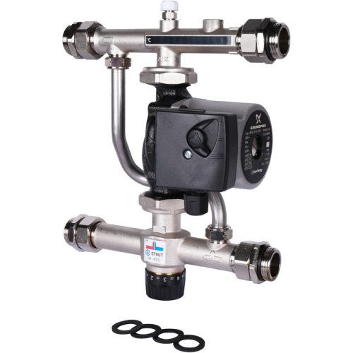 Фото SDG-0120-007001 STOUT Насосно-смесительный узел с термостатическим клапаном 30-60°C, с насосом UPSO 25-65, 130 mm SDG-0120-007001 STOUT Насосно-смесительный узел с термостатическим клапаном 30-60°C, с насосом UPSO 25-65, 130 mm