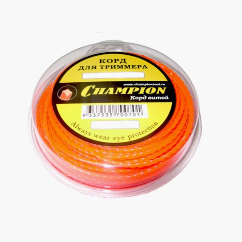 Фото Корд триммерный Twisted Square, нож для отреза (3.0 мм, 60 м) CHAMPION C7011 Корд триммерный Twisted Square, нож для отреза (3.0 мм, 60 м) CHAMPION C7011