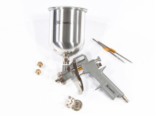 Фото Краскораспылитель пневматический с верхним бачком V 1, 0 л, сопло D 1.2, 1.5 и 1.8 мм Matrix Краскораспылитель пневматический с верхним бачком V 1, 0 л, сопло D 1.2, 1.5 и 1.8 мм Matrix