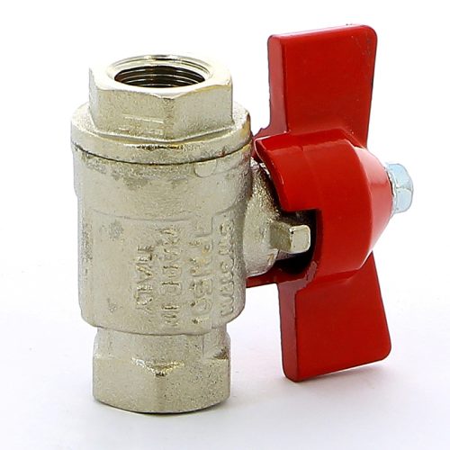 Кран шаровой полнопроходной ITAP IDEAL 093 - 1' (НР/ВР, PN40, Tmax 150°С, ручка-бабочка красная)