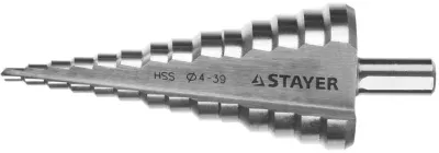 STAYER 4-39 мм, 14 ступеней, HSS, сверло ступенчатое 29660-4-39-14