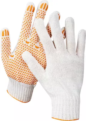 STAYER L-XL, 7 класс, 10 пар, х/б, перчатки для тяжелых работ, с ПВХ-гель покрытием (точка) 11397-H10 Master