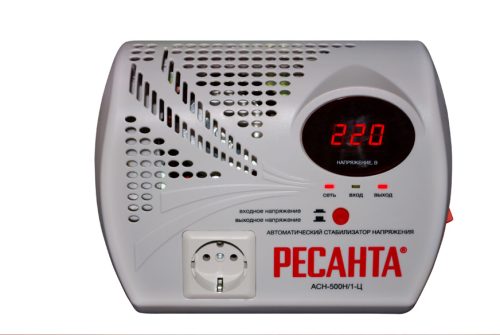 Фото Стабилизатор напряжения Ресанта АСН 500 Н/1-Ц Стабилизатор напряжения Ресанта АСН 500 Н/1-Ц